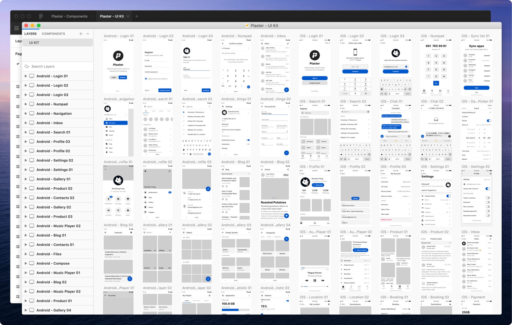 Plaster - Mobile Design System and UI kit