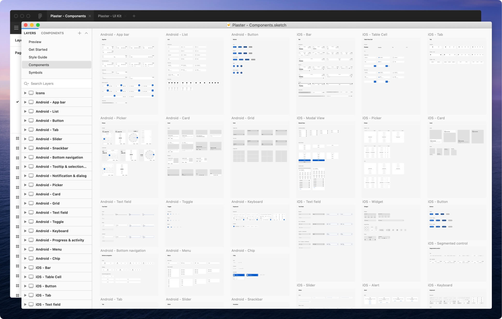 Plaster - Mobile Design System and UI Kit